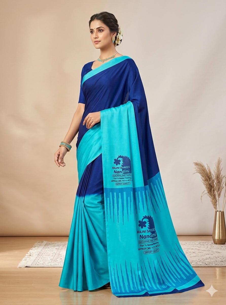 Sajini Sarees "Nandini" Collection – Vibrant Orange & Jet Black Raw Silk Saree with Traditional Border ( Green ) 