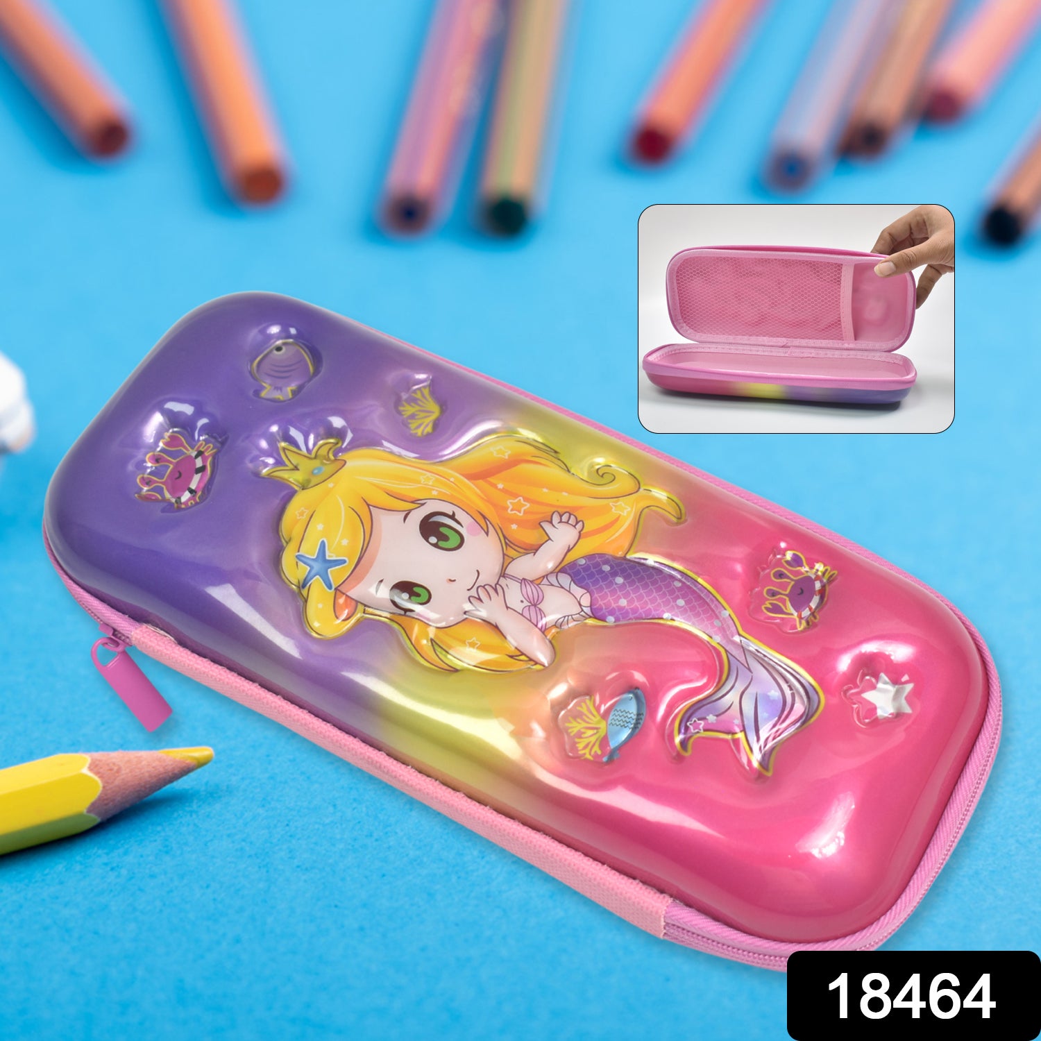 Cute Cartoon Pencil Case – Durable Hard Shell with Zipper