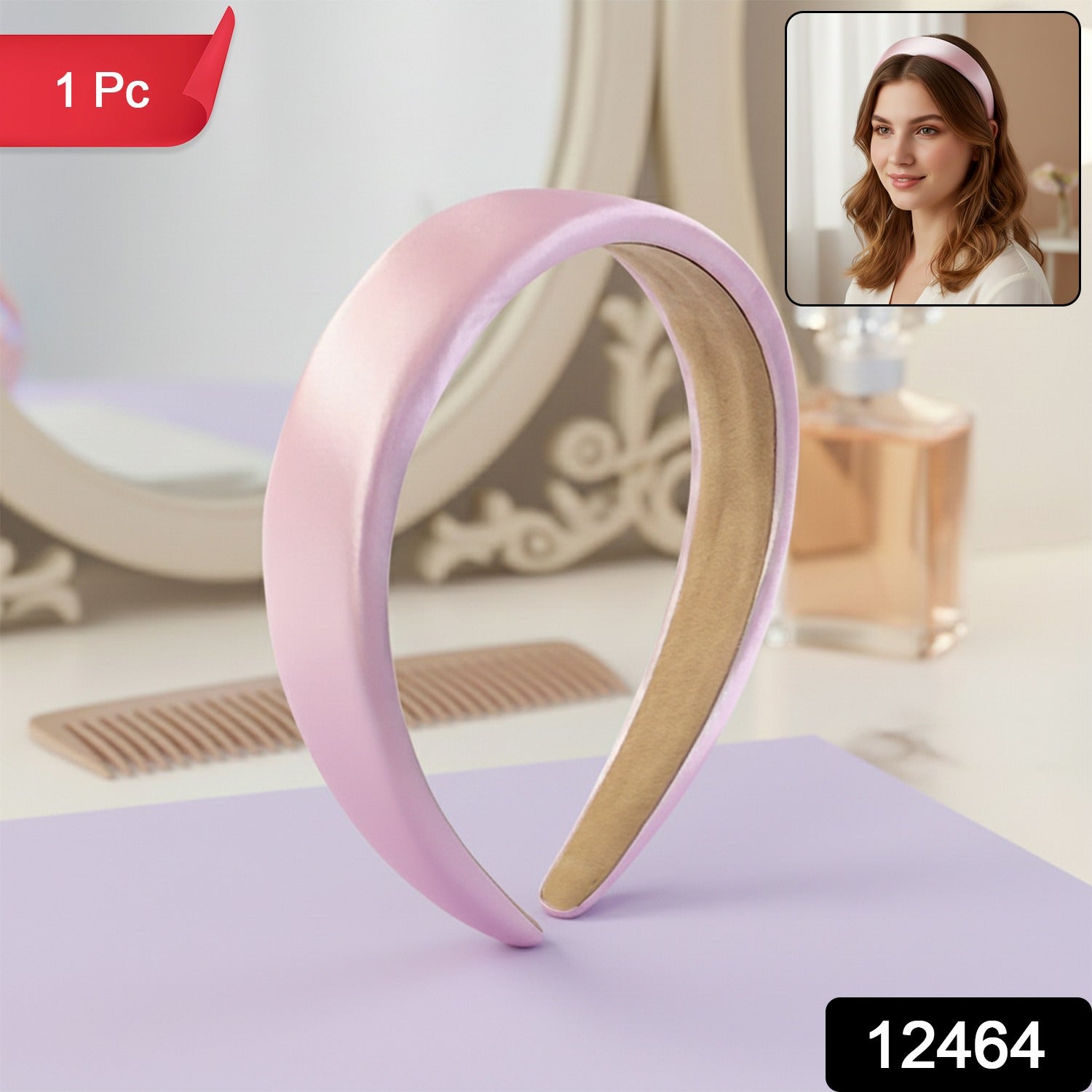 Padded Satin Hairband – Comfortable & Stylish Accessory