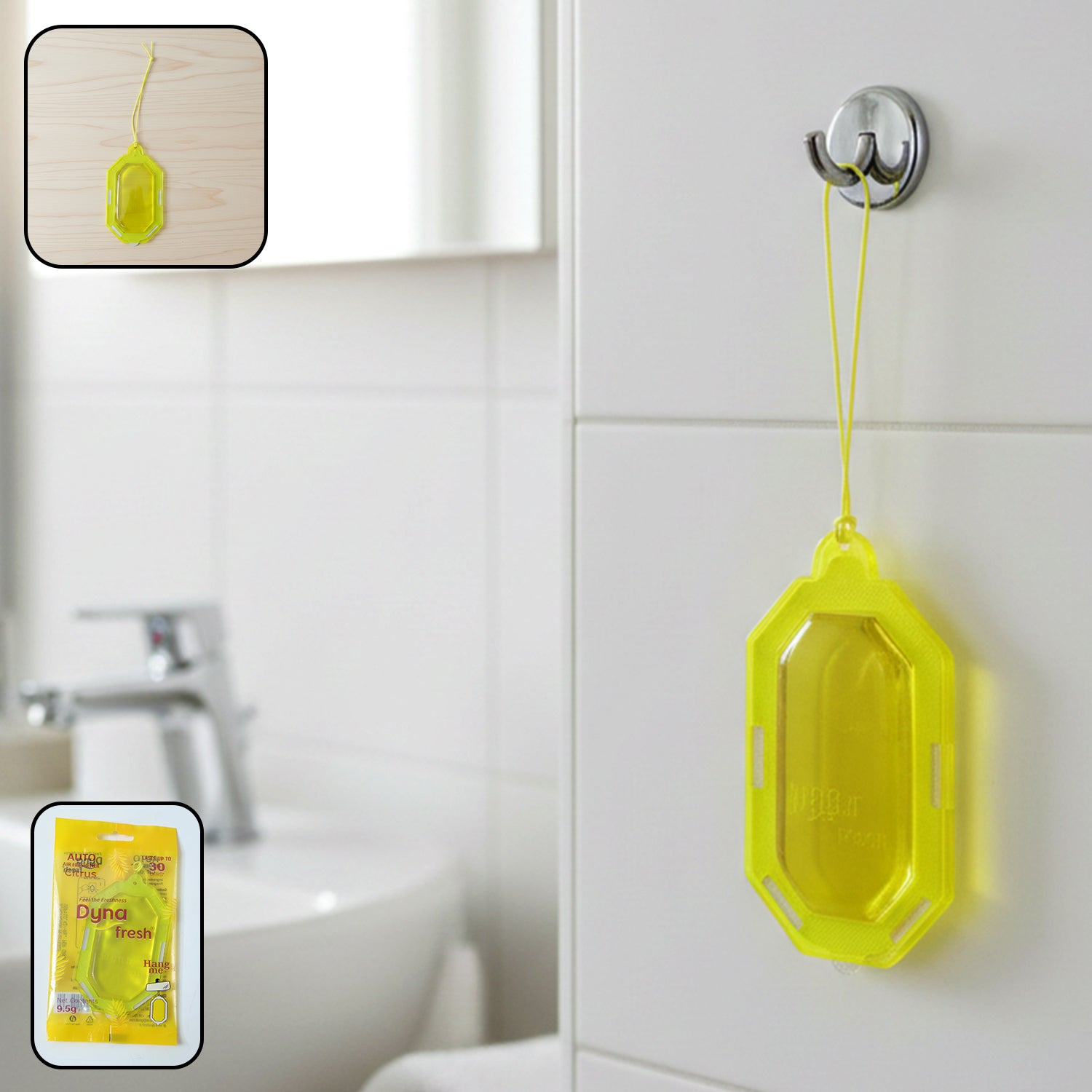 Hanging Citrus Gel Air Freshener – Long-lasting bathroom freshness