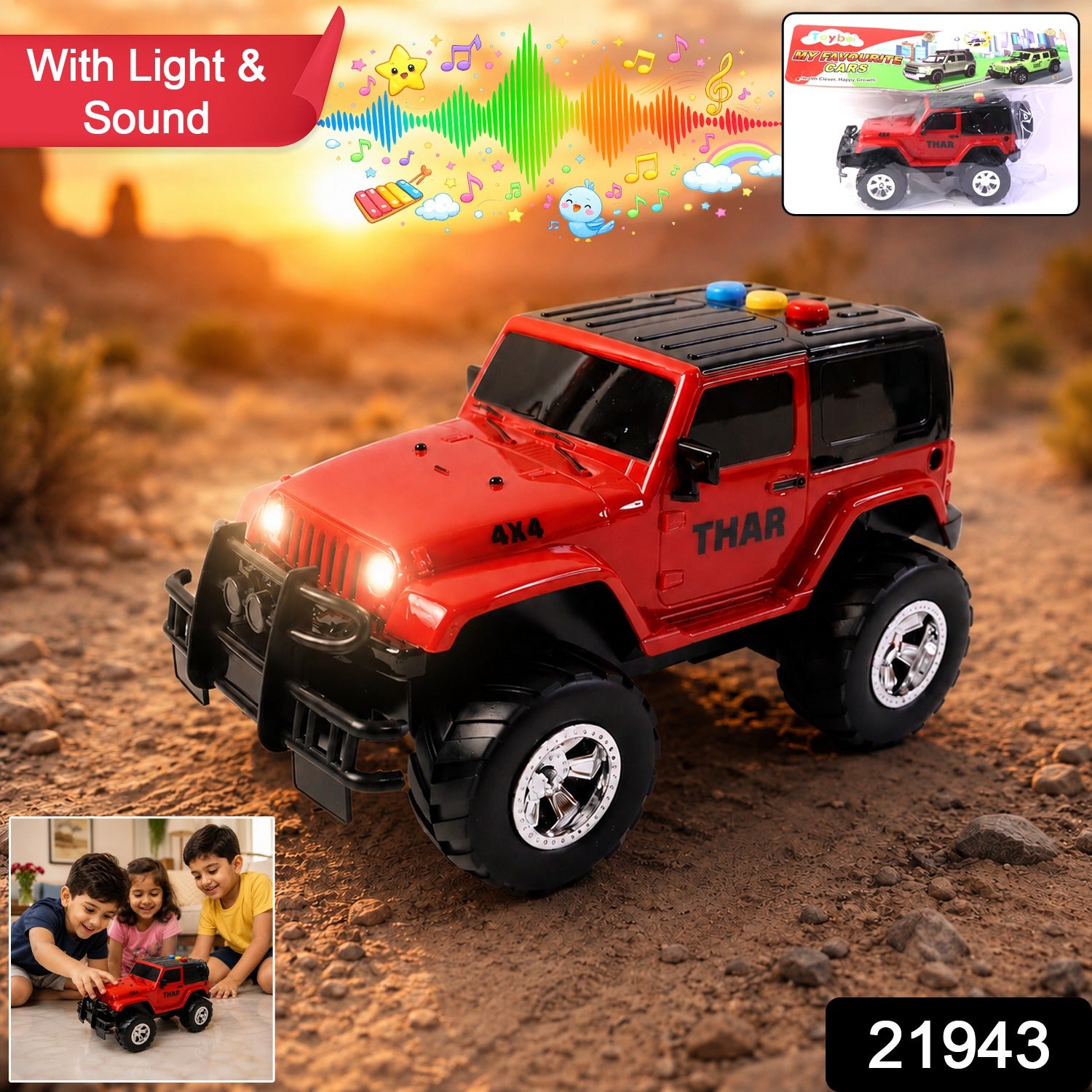 Kids Hunter Off-Road Toy Jeep – Light & Sound for Adventures