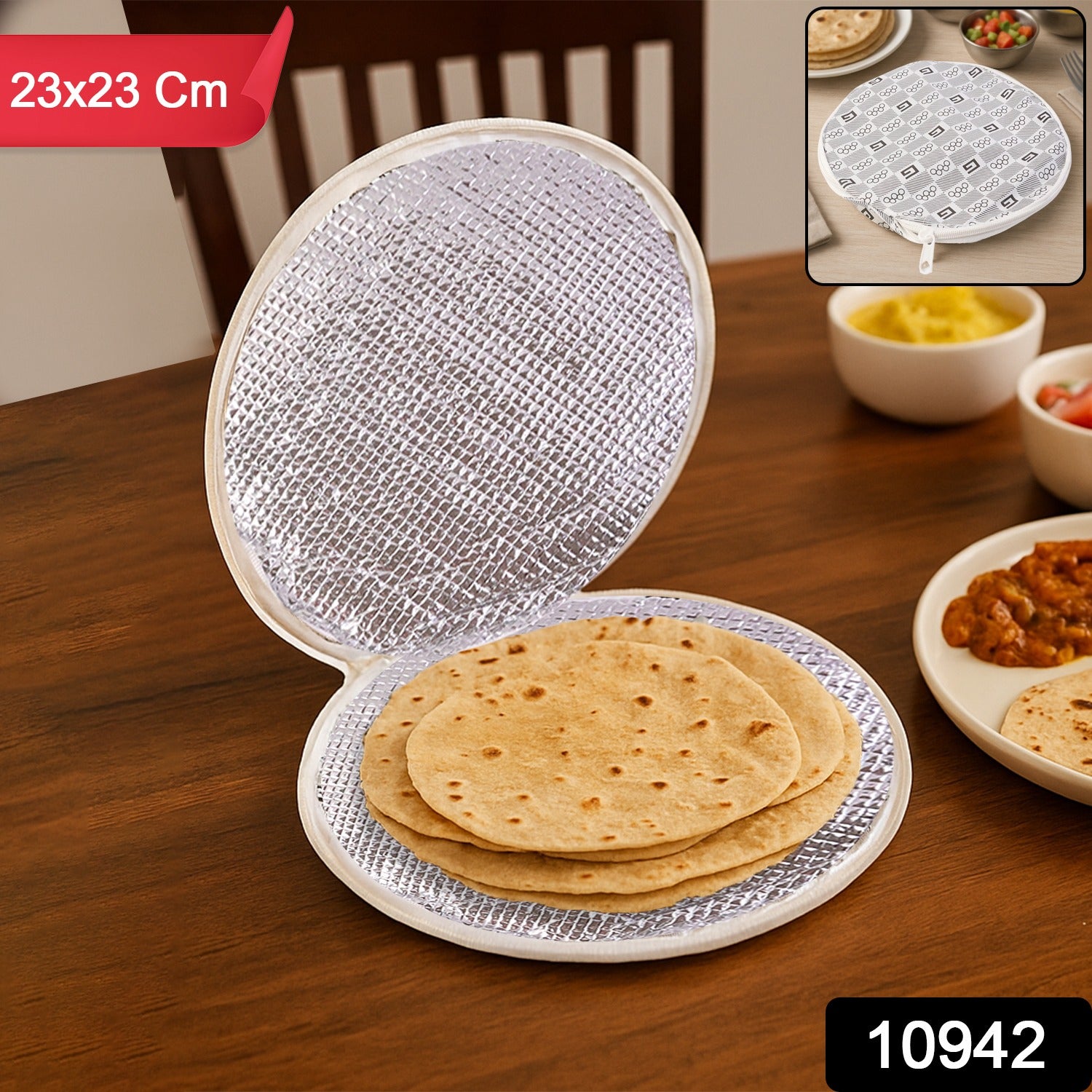 Insulated Roti Cover – Keeps Rotis Warm & Fresh 23x23cm