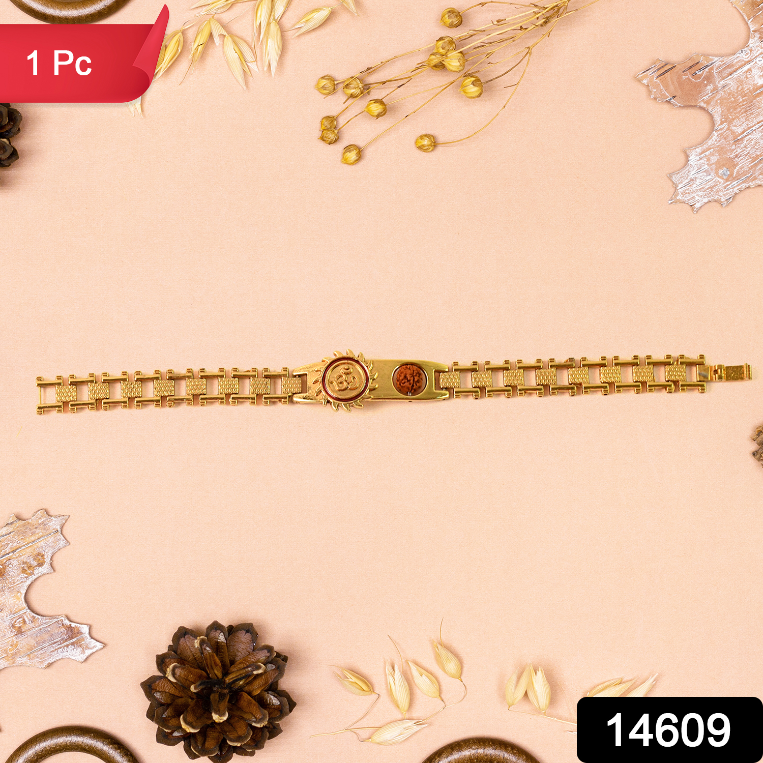 Gold Plated Designer Watch-dial Style Bracelet