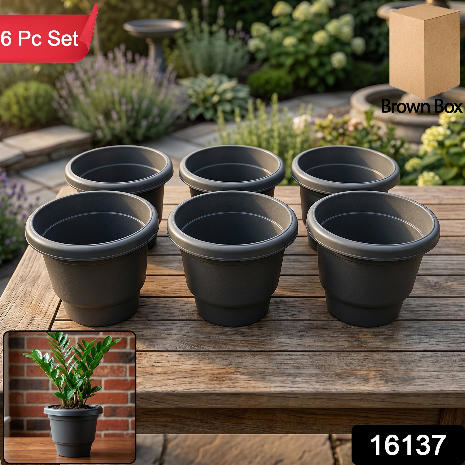 Plastic Flower Pot Planter Set – Ideal for Indoor & Outdoor Gardens
