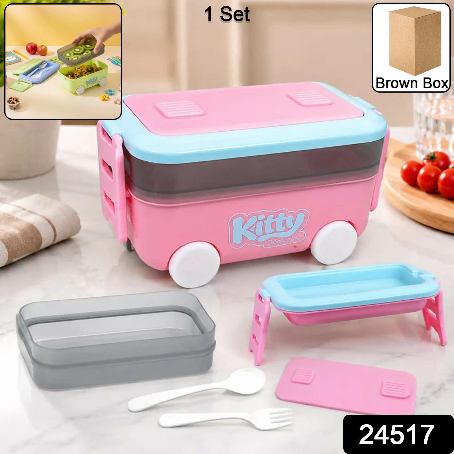 Kids Car Shape Lunch Box with Wheels – Fun and Leakproof Design