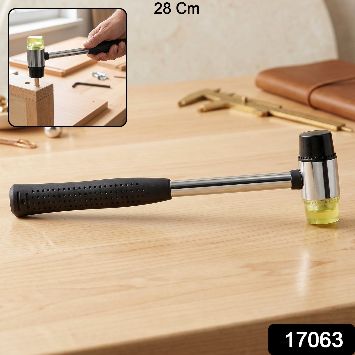 Double Head Rubber Mallet – Non-slip grip & durable steel handle