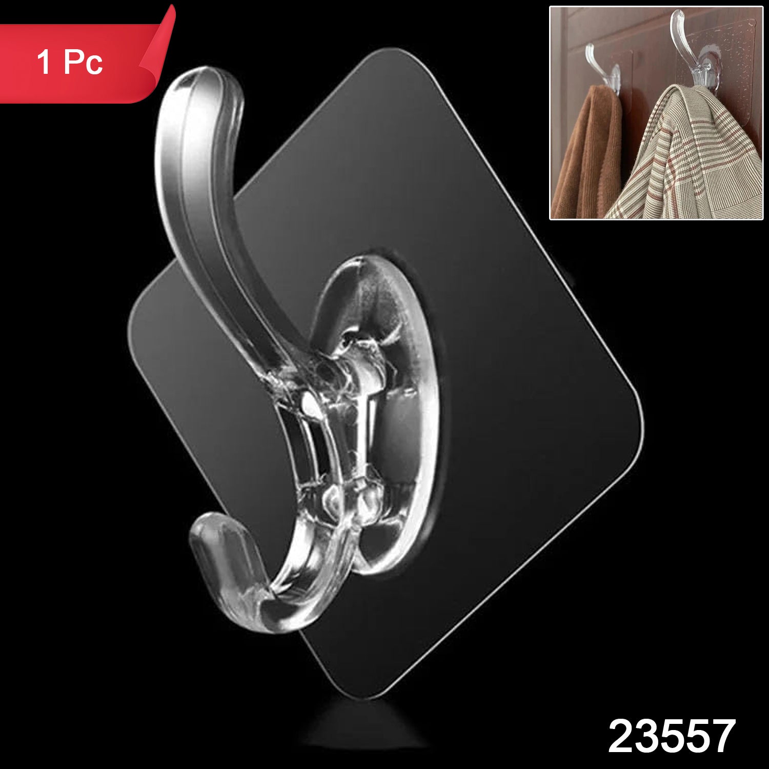 Strong Adhesive Wall Hook – No Drilling, Space Saver for Home