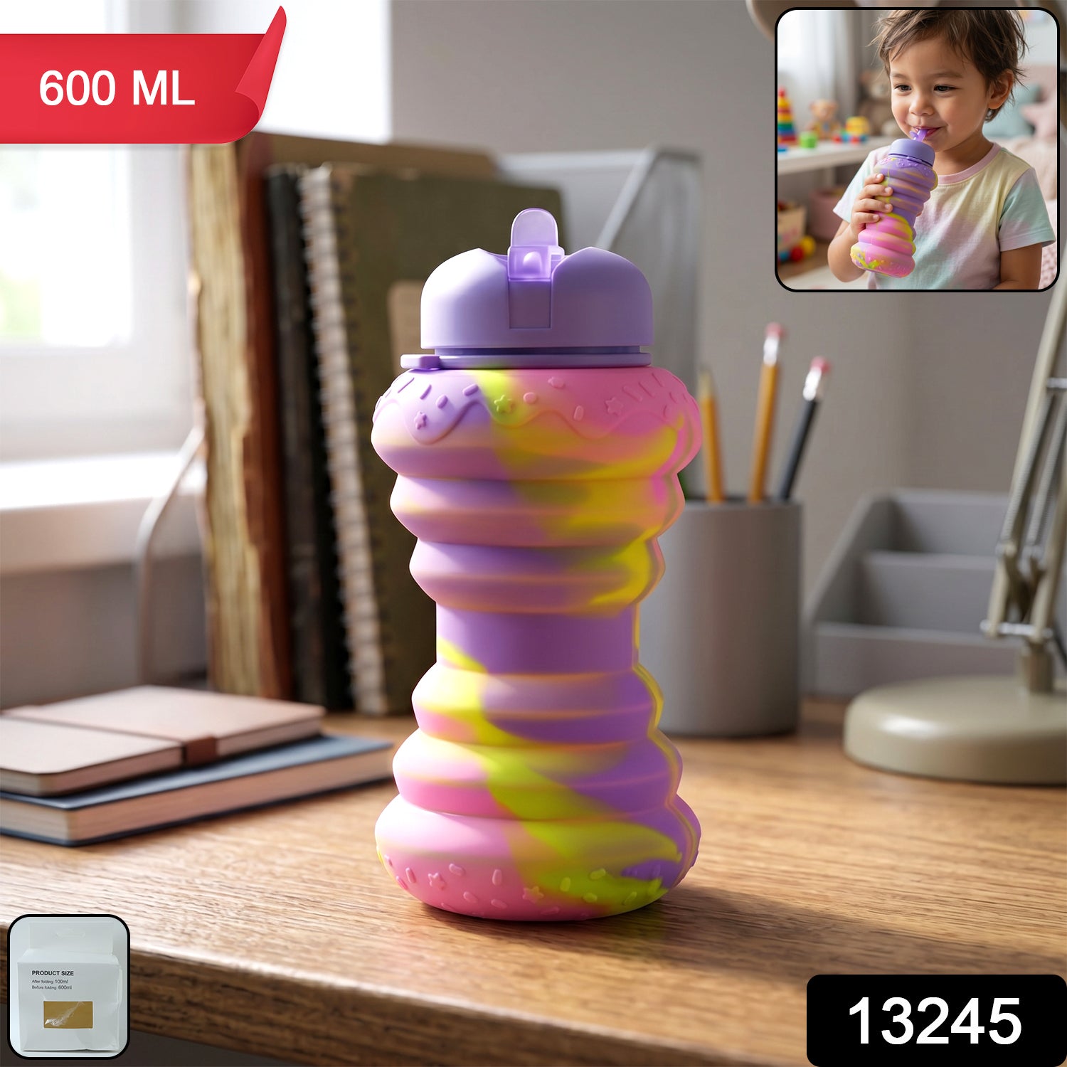 Foldable Silicone Sports Water Bottle – Compact & Leak-proof Design