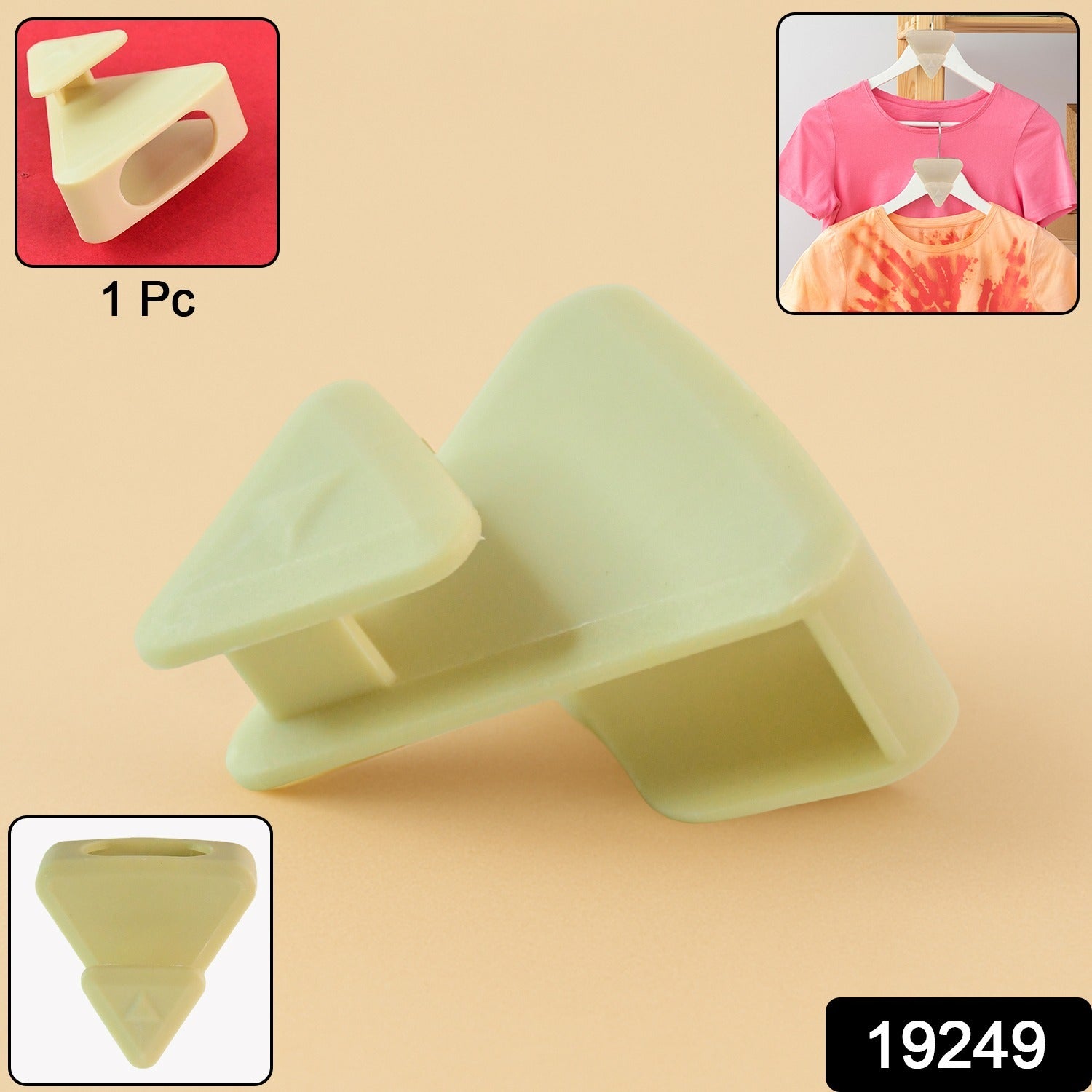 Plastic Triangle Hanger Connector Hook – Space-Saving Wardrobe Organizer