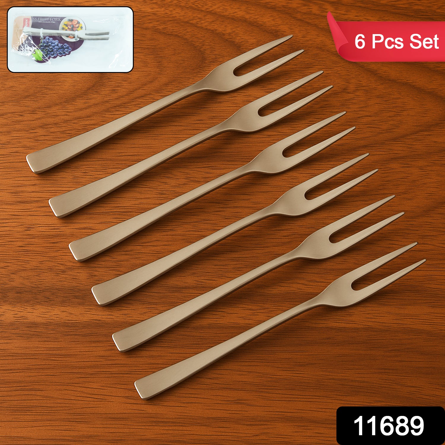 Stainless Steel Fruit Fork Set – Durable & Elegant 6 Pieces