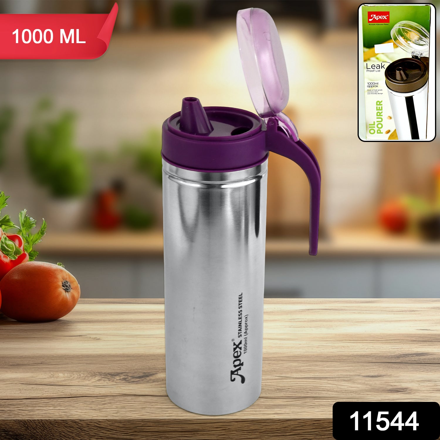 Stainless Steel Oil Pourer – 1000ml Durable Kitchen Dispenser