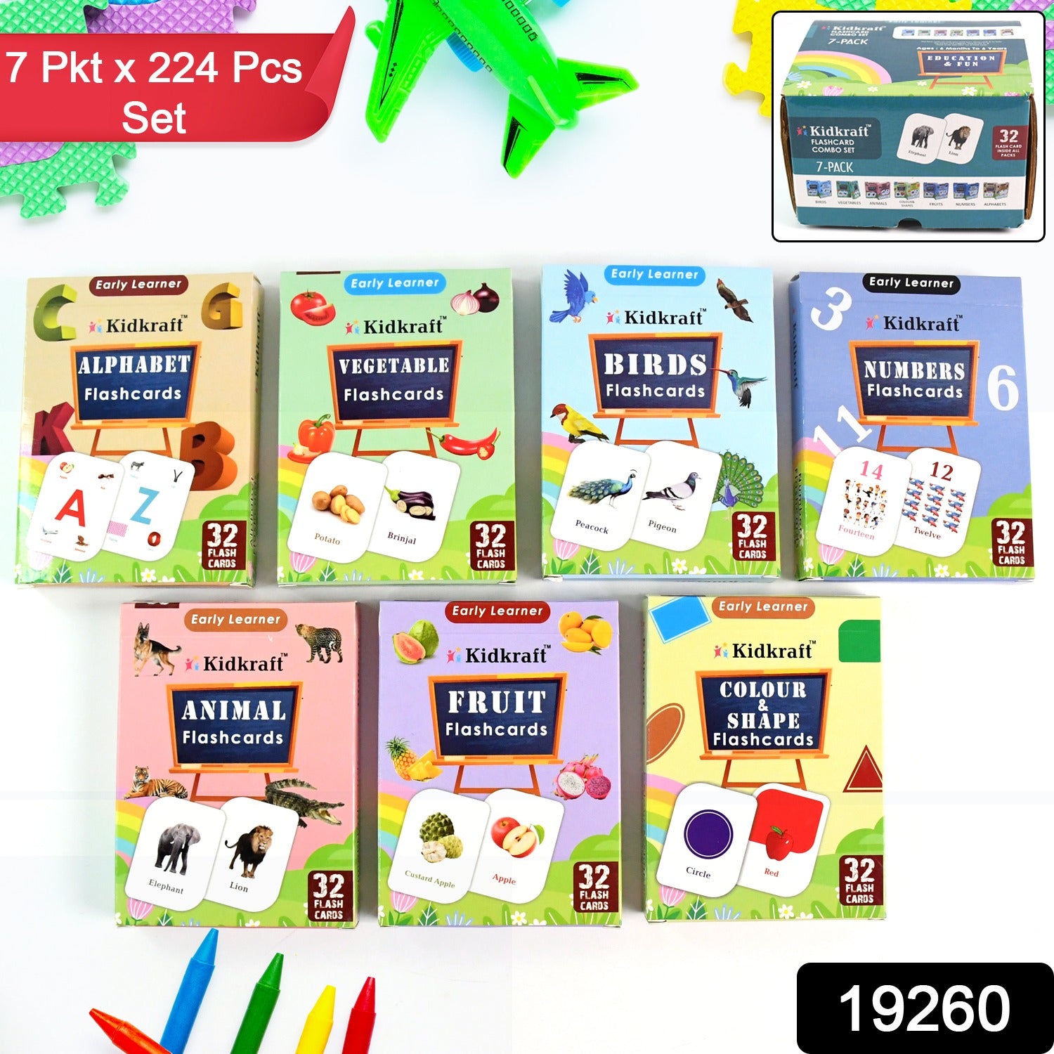 Early Learner Flashcard Set – 224 Durable Educational Cards