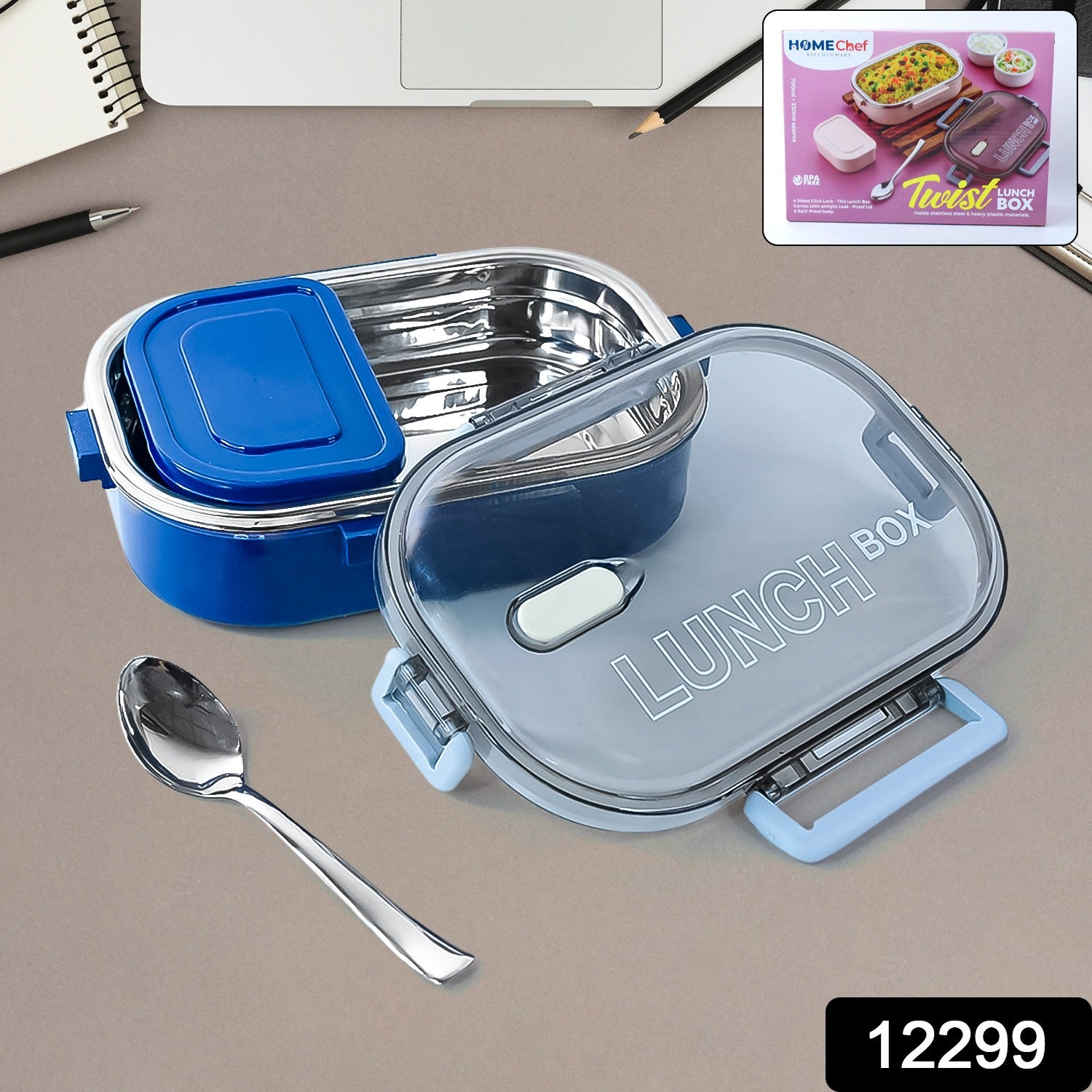 Steel Lunch Box – Airtight, Leak-Proof, Dual Compartment 1000ml