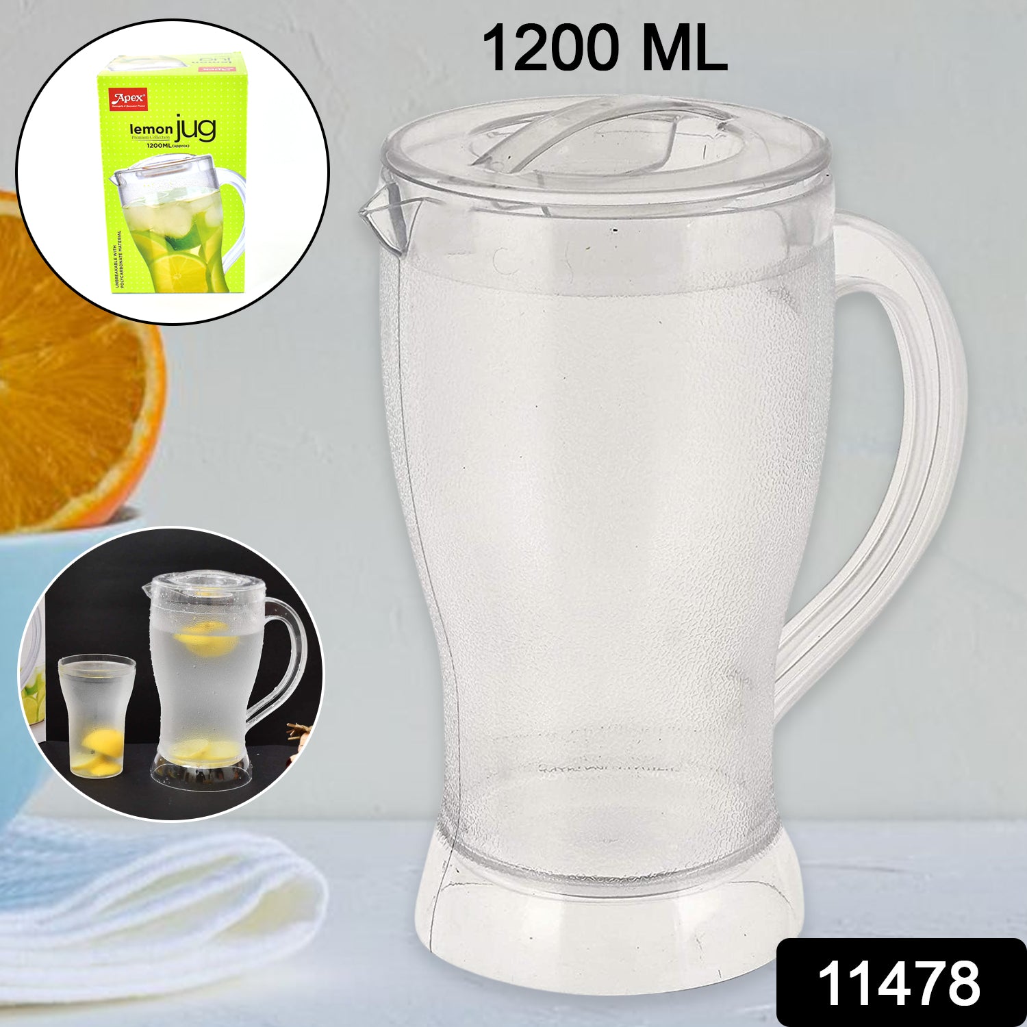 Lemon Jug – 1200ML Unbreakable Polycarbonate Pitcher