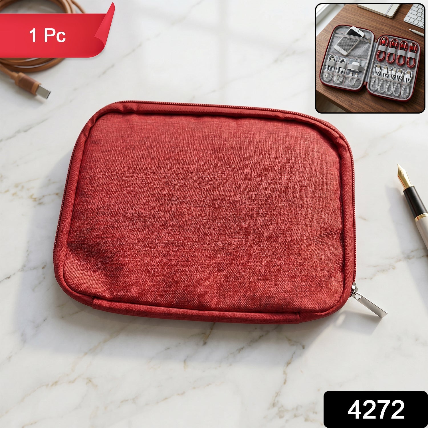 Multi-zip Pouch Organizer – Compact Storage for Travel & Home