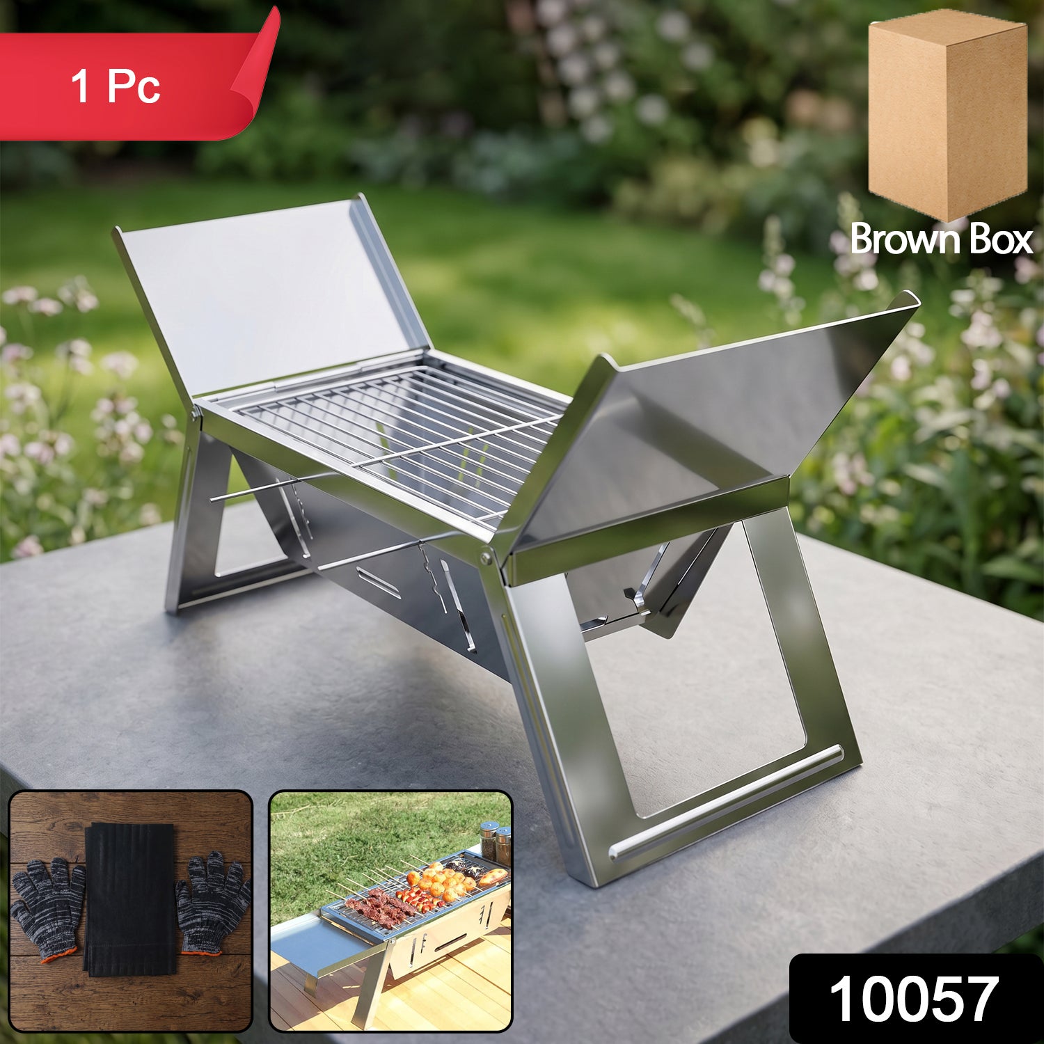 Portable Stainless Steel Grill – Compact Outdoor BBQ Solution