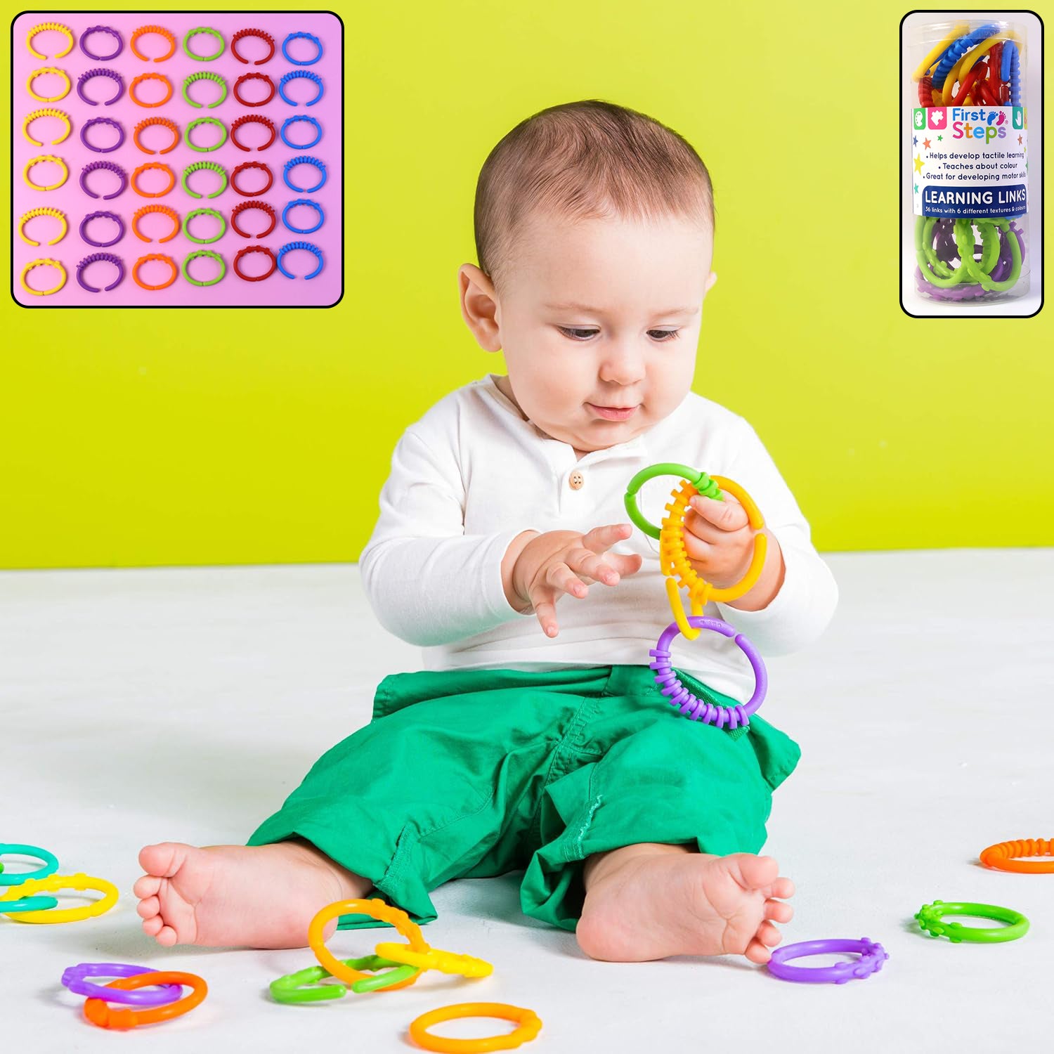 Baby Learning Links – 36 Pc Educational Toy Set for Motor Skills