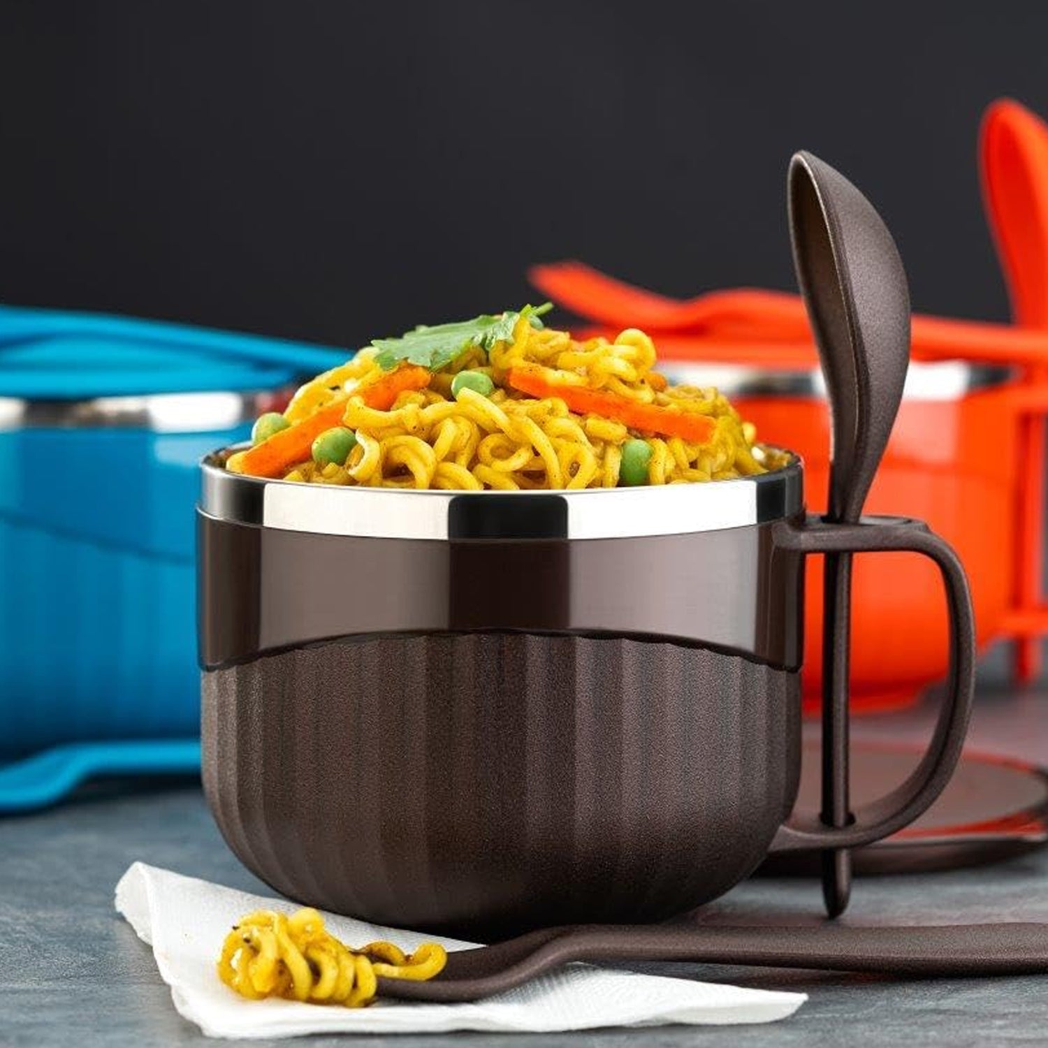 Insulated Lunch Bowl 650ml – Leak-Proof with Cutlery Set