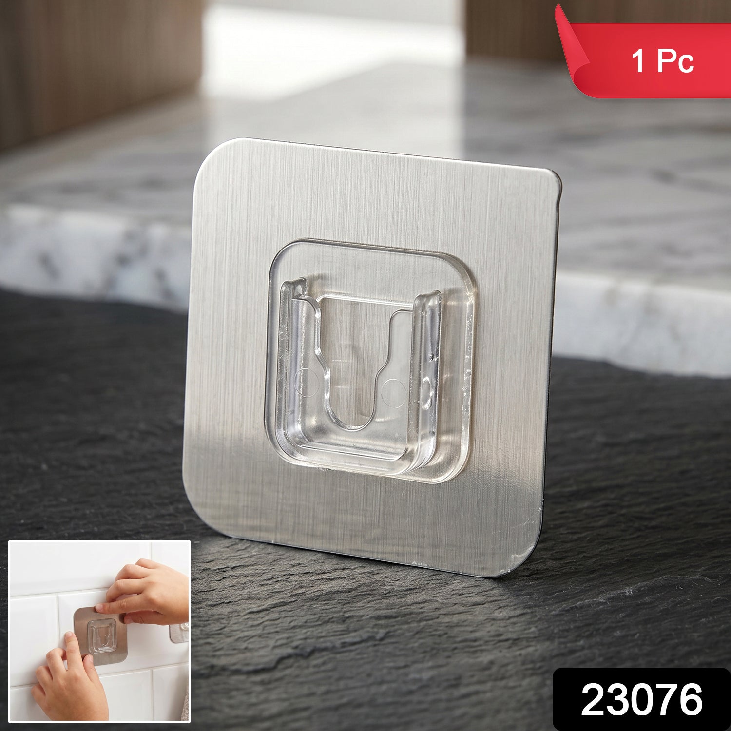 Transparent Waterproof Heavy-Duty Self-Adhesive Wall Hook - 1 Pc