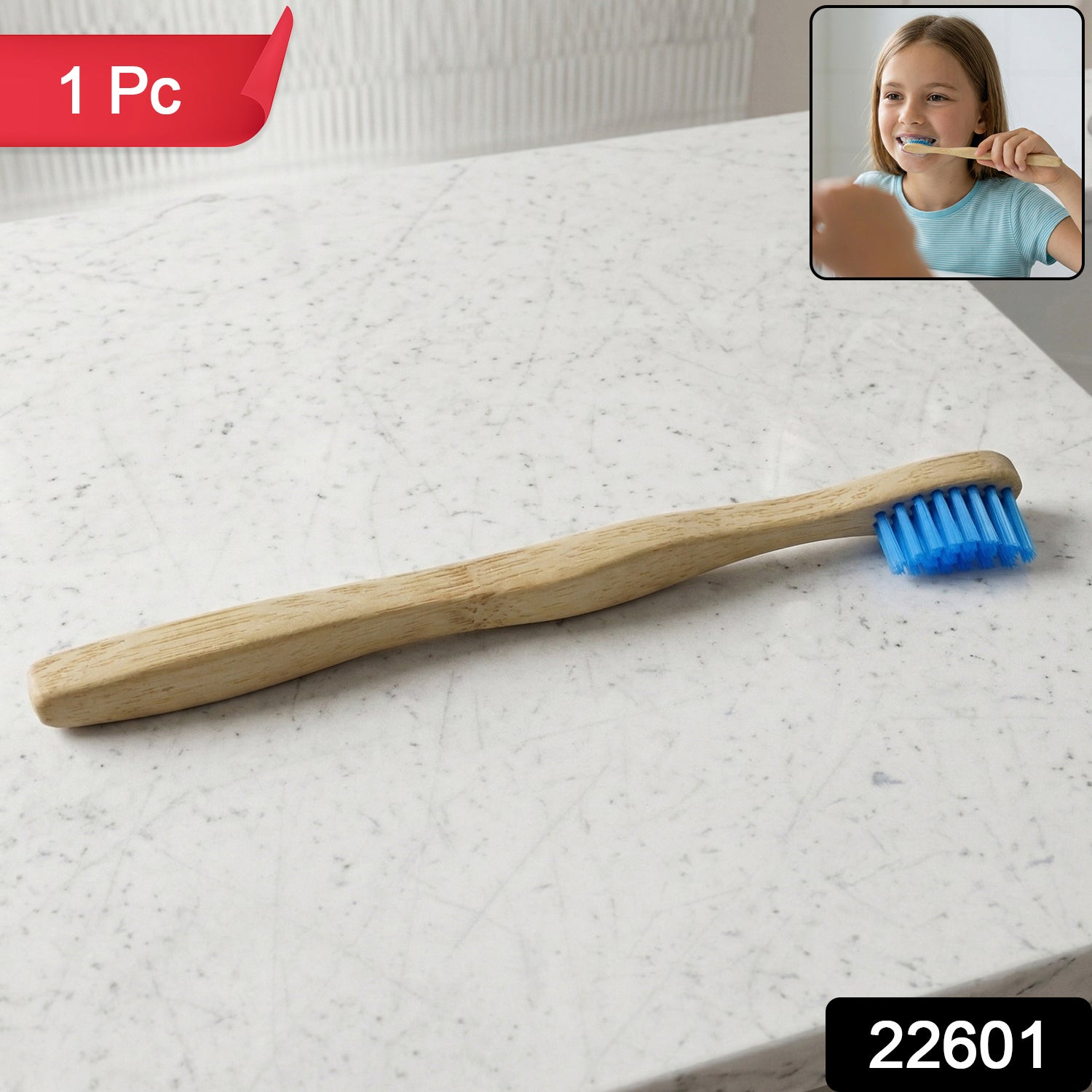 Sustainable Wooden Handle Toothbrush with Soft Bristles (1 Pc)