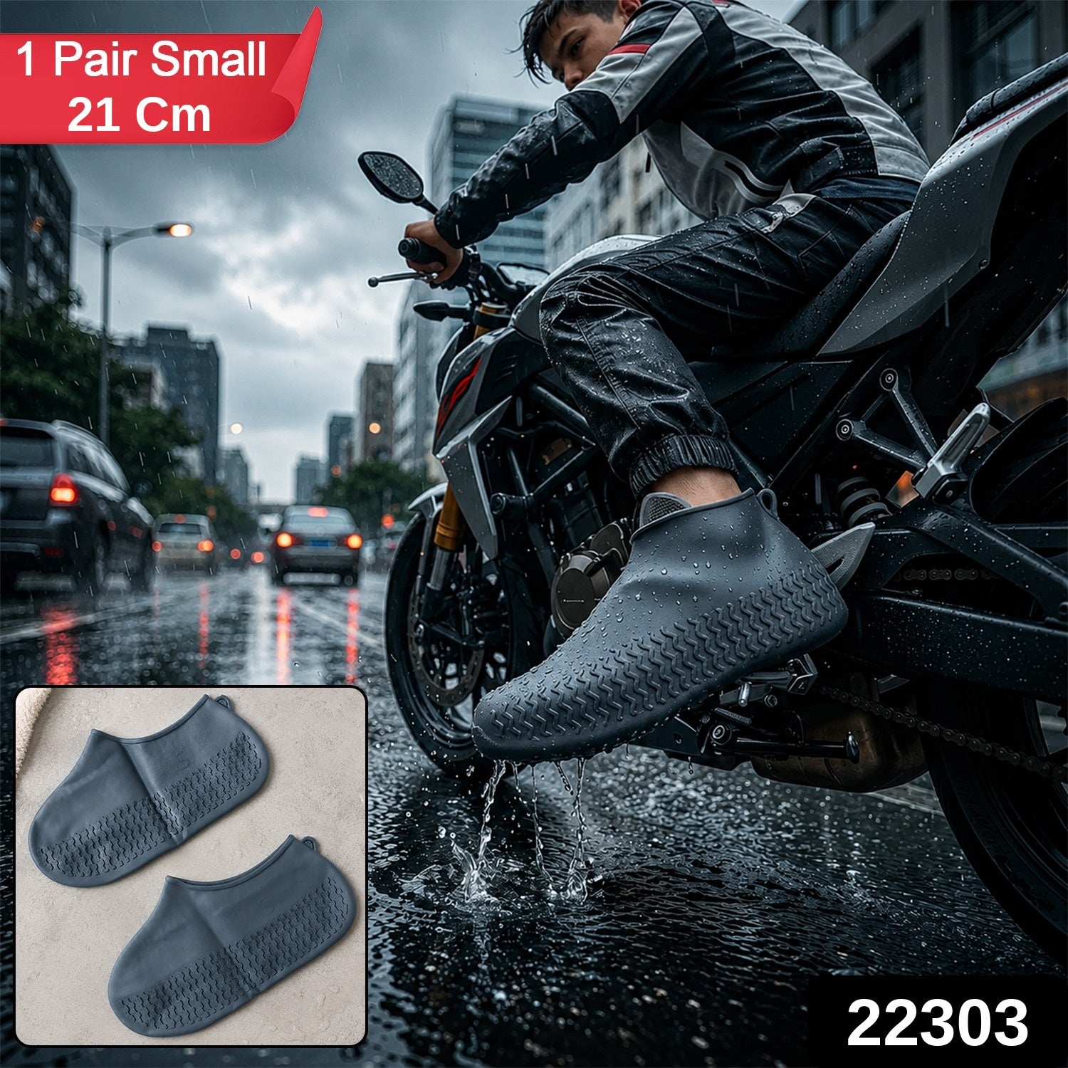 Waterproof Silicone Rain Shoe Cover 21 Cm Small Anti Slip