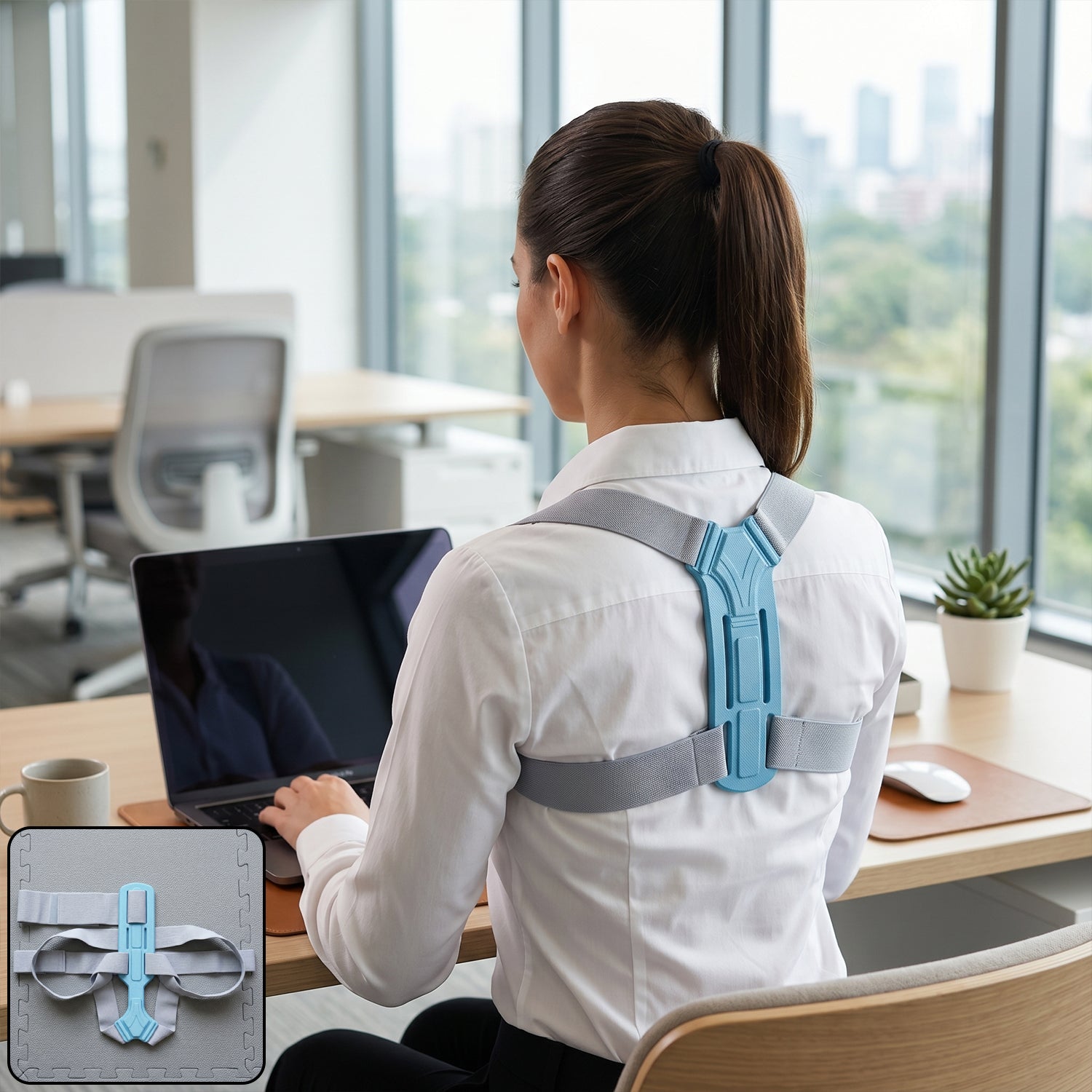 Ergonomic Adjustable Back Posture Corrector Support Belt (1 Pc, Mix Size & Design)