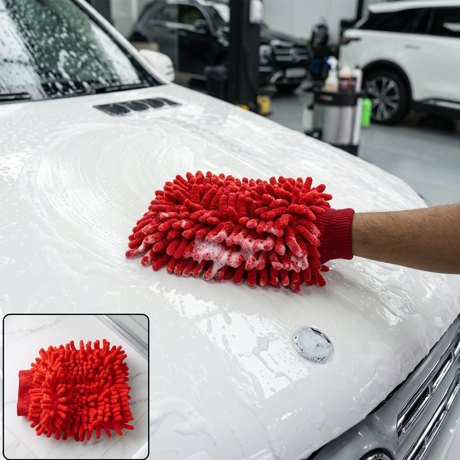 Microfiber Chenille Wash Glove for Bike Cleaning
